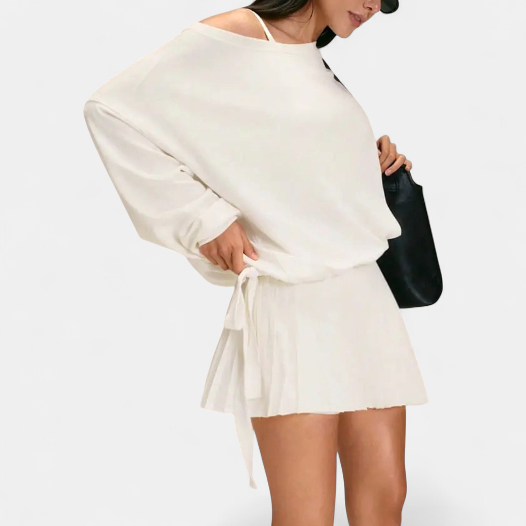 HARLOW™ – Relaxed Drawstring One-Shoulder Sweatshirt