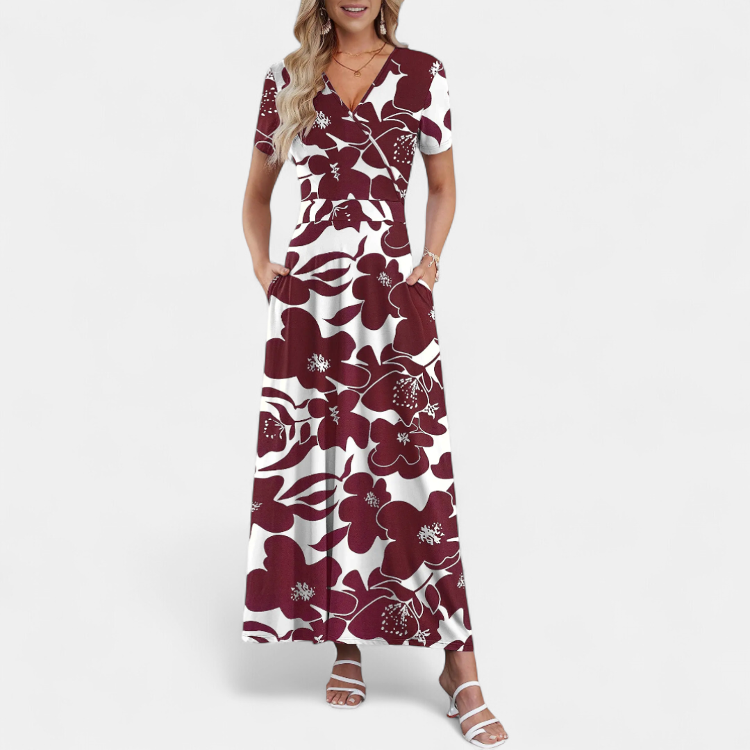 ROSALIE™ – 3D Floral Print Maxi Dress