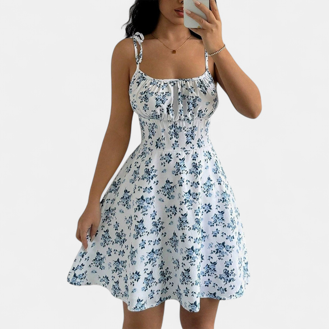 SOLÈNE™ – Sweet Waist-Cinched A-Line Mini Dress