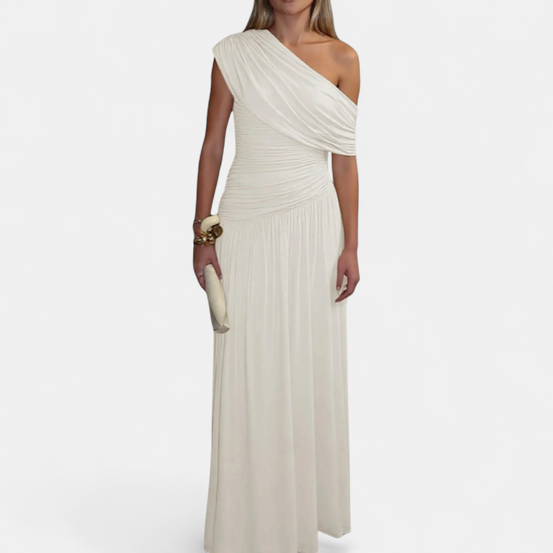 VALENTINA™ – Sexy Asymmetric Pleated Midi Dress