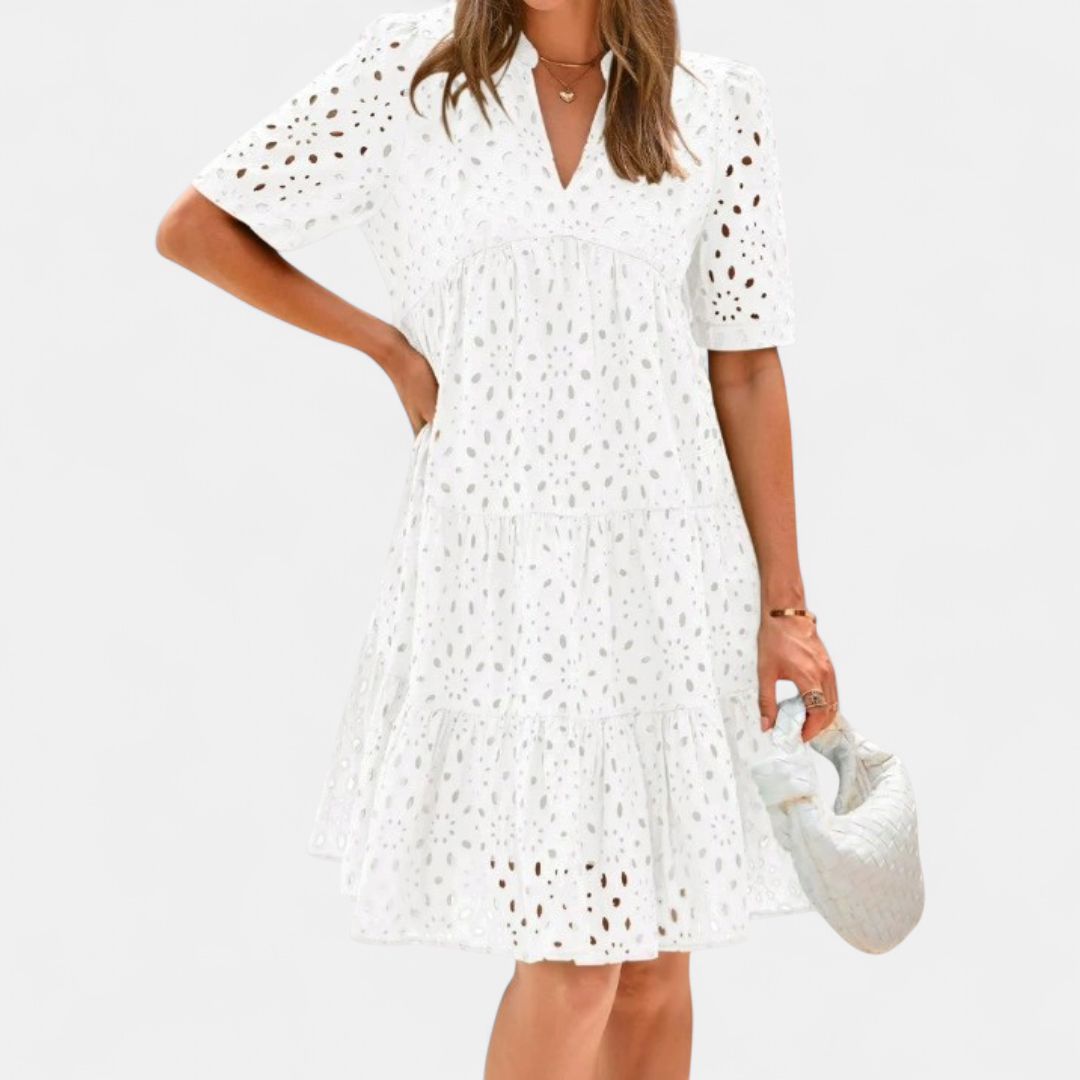 COLETTE™ – French Lace Cutout A-Line Dress