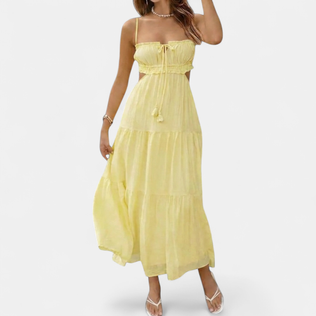 LORETTA™ – V-Neck Swing Maxi Dress