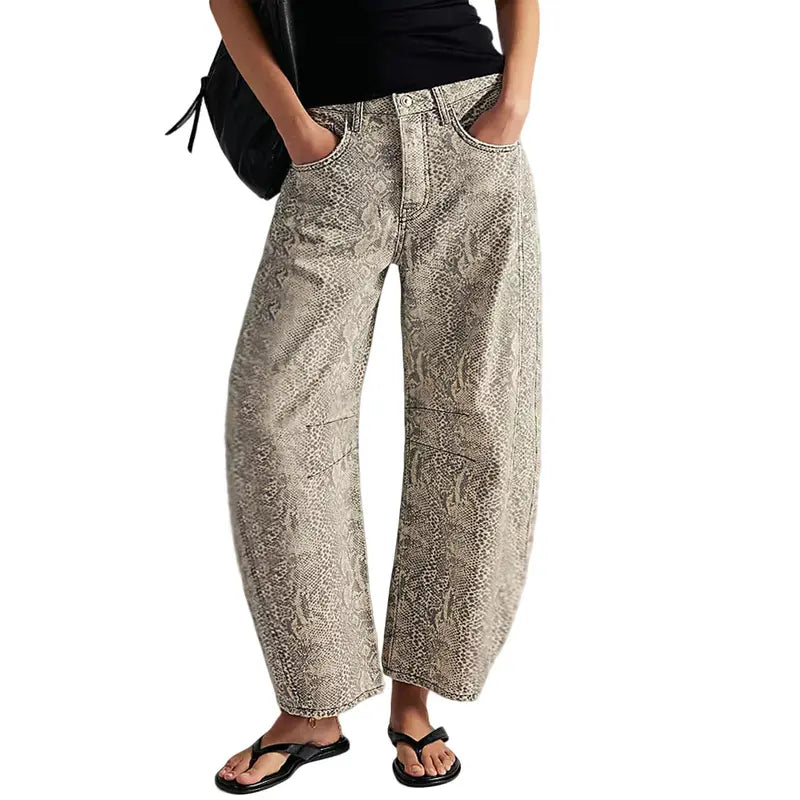 The Maison Y2K Printed Loose Straight Jeans