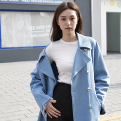 Ashley Belted Denim Trench Coat - back view showing belt
