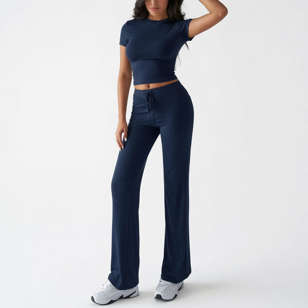 The Elara Soft Stretch Crop & Flare Set