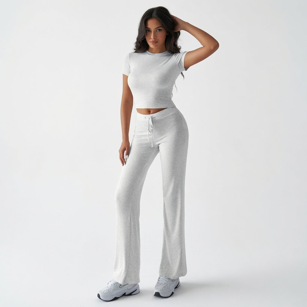 The Elara Soft Stretch Crop & Flare Set
