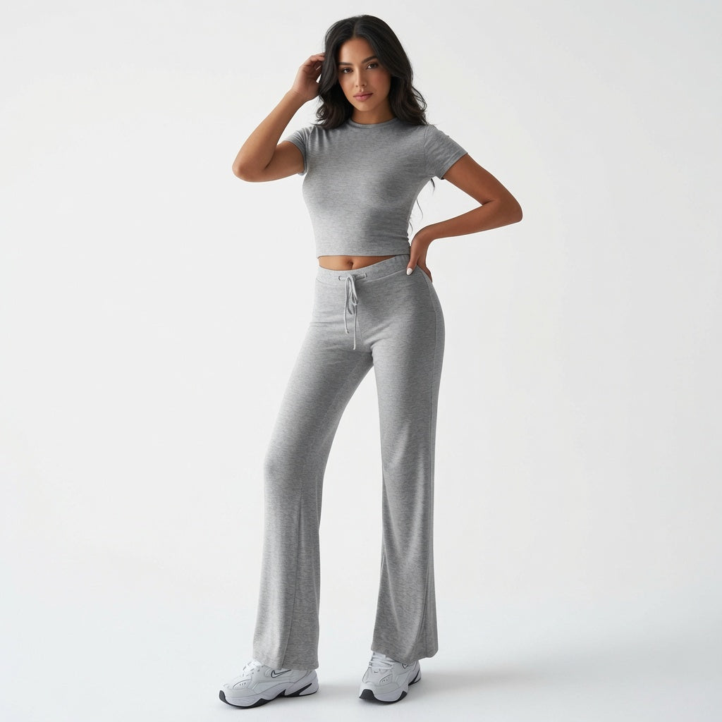 The Elara Soft Stretch Crop & Flare Set