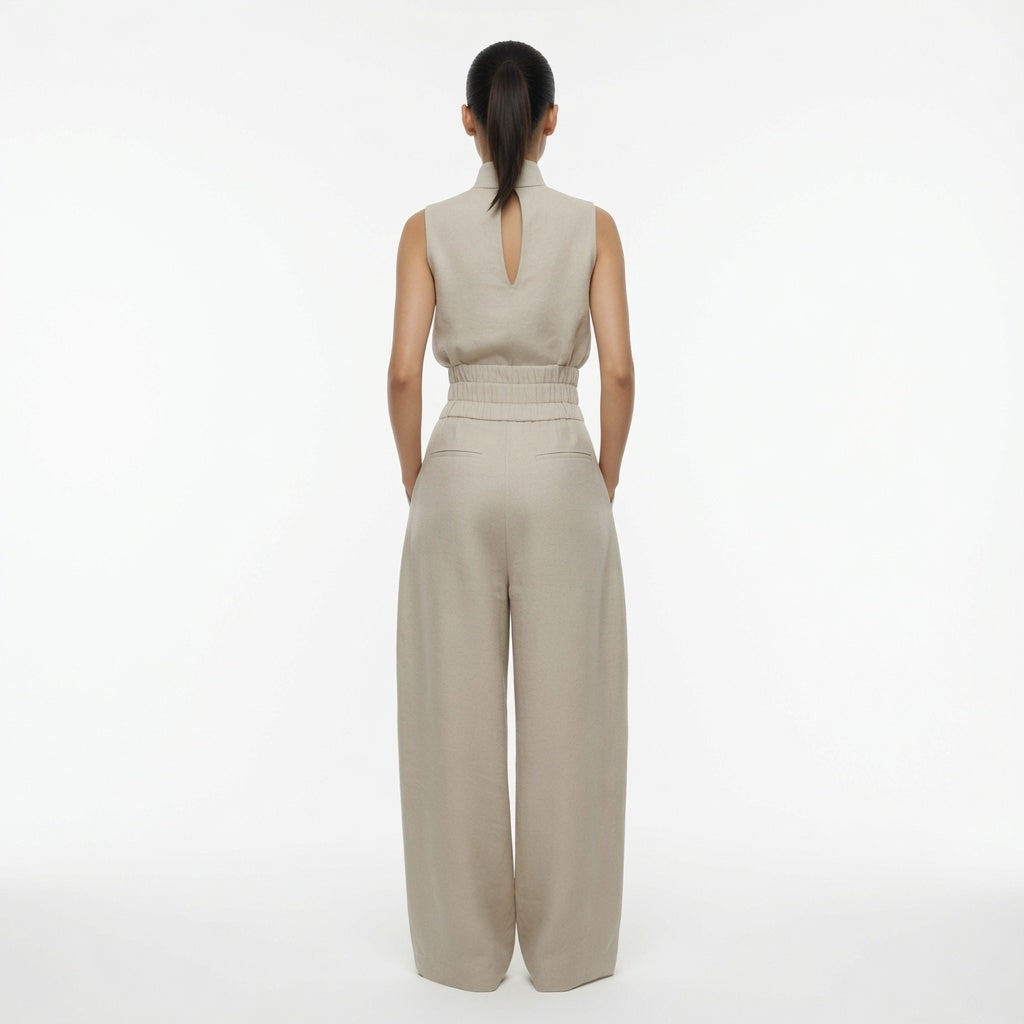 The Elara Mock Neck Wide Leg Two Piece Set