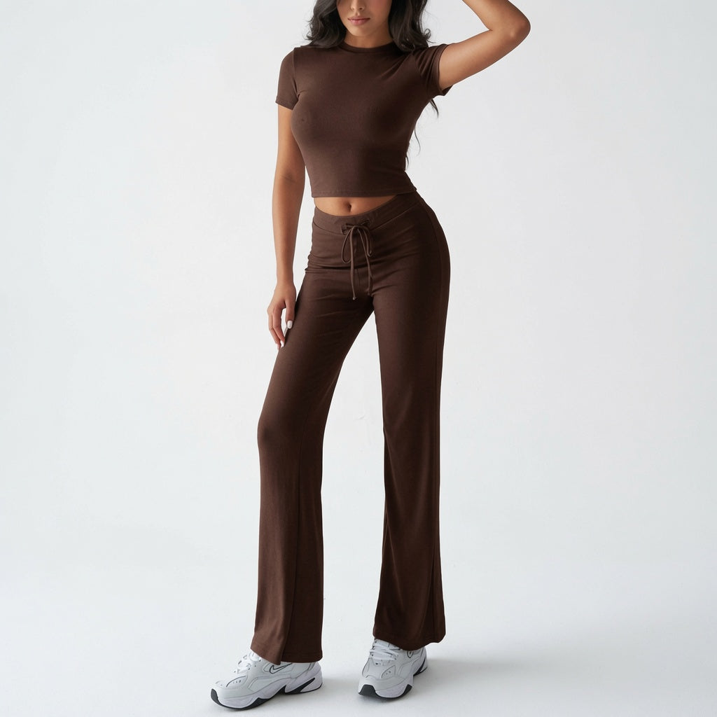 The Elara Soft Stretch Crop & Flare Set