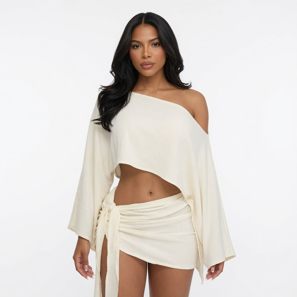 The Elara Asymmetric Off-Shoulder Two Piece Set