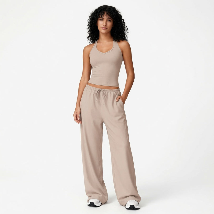 The Elara Strappy Back  Wide-Leg Set