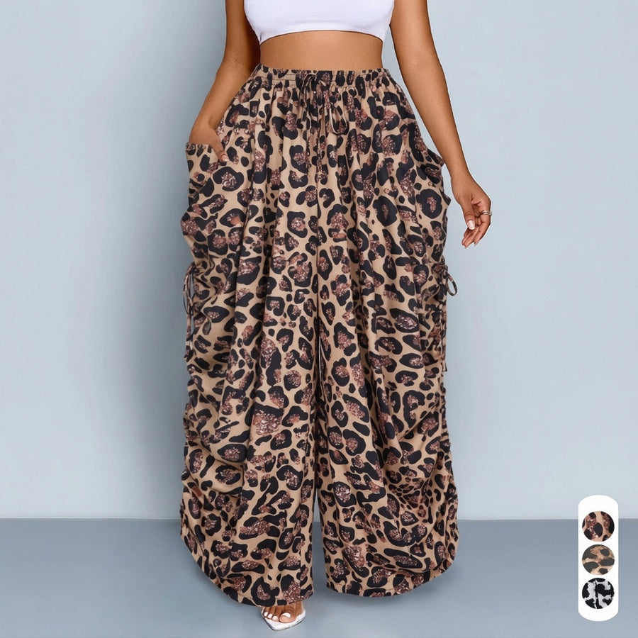 The Maison Plus Size Leopard Cargo Pants