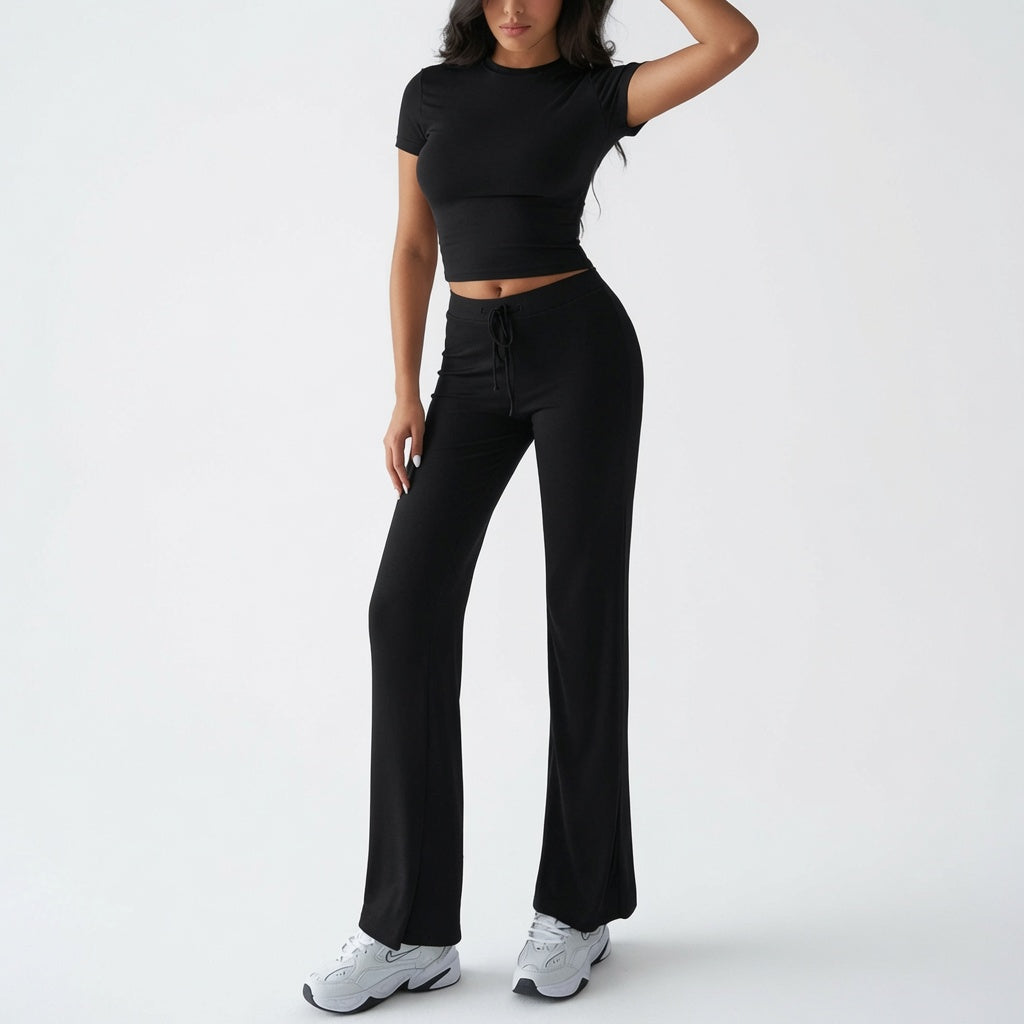 The Elara Soft Stretch Crop & Flare Set