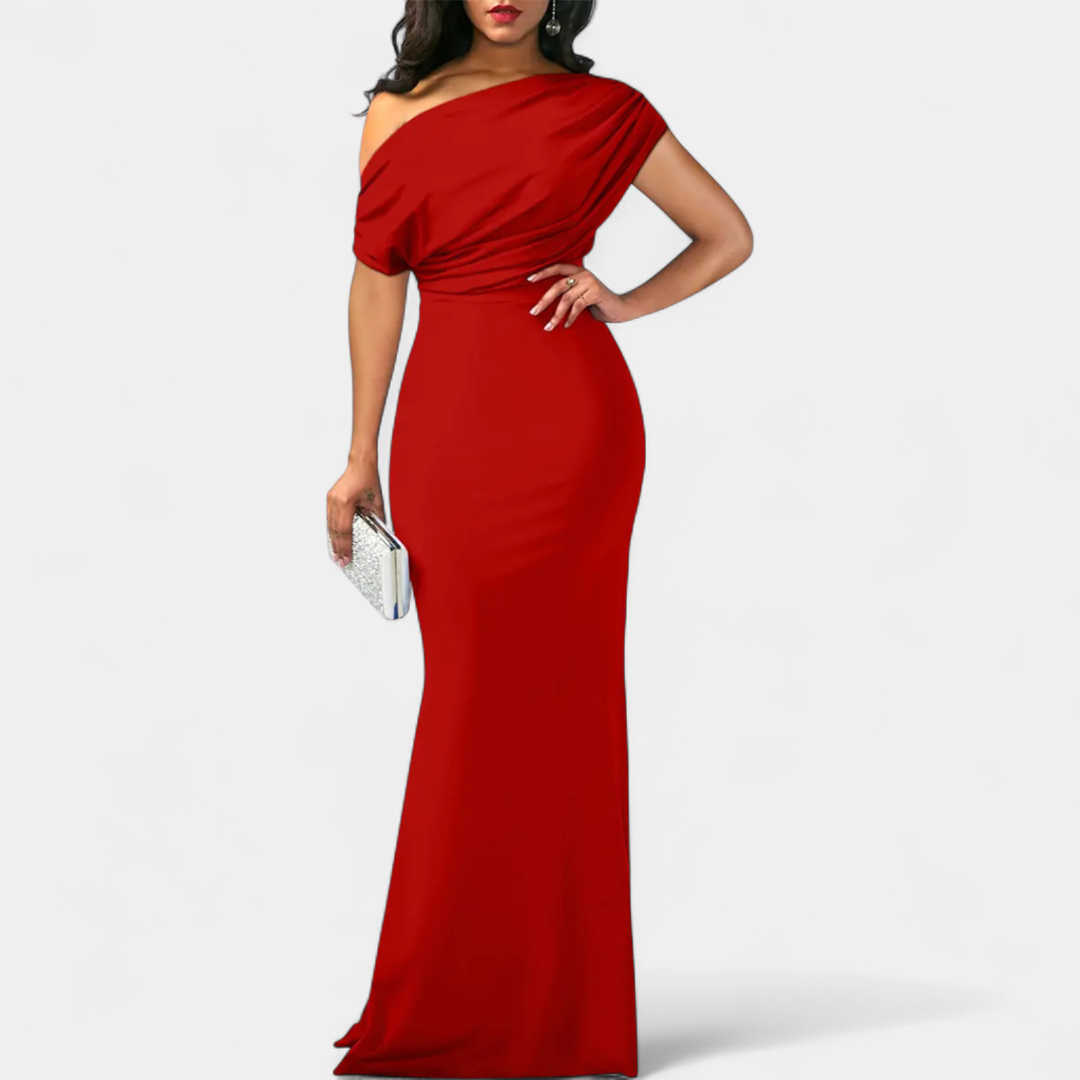 AUDREY™ – Off-Shoulder Fitted Formal Gown