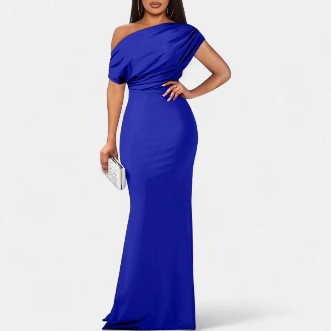 AUDREY™ – Off-Shoulder Fitted Formal Gown