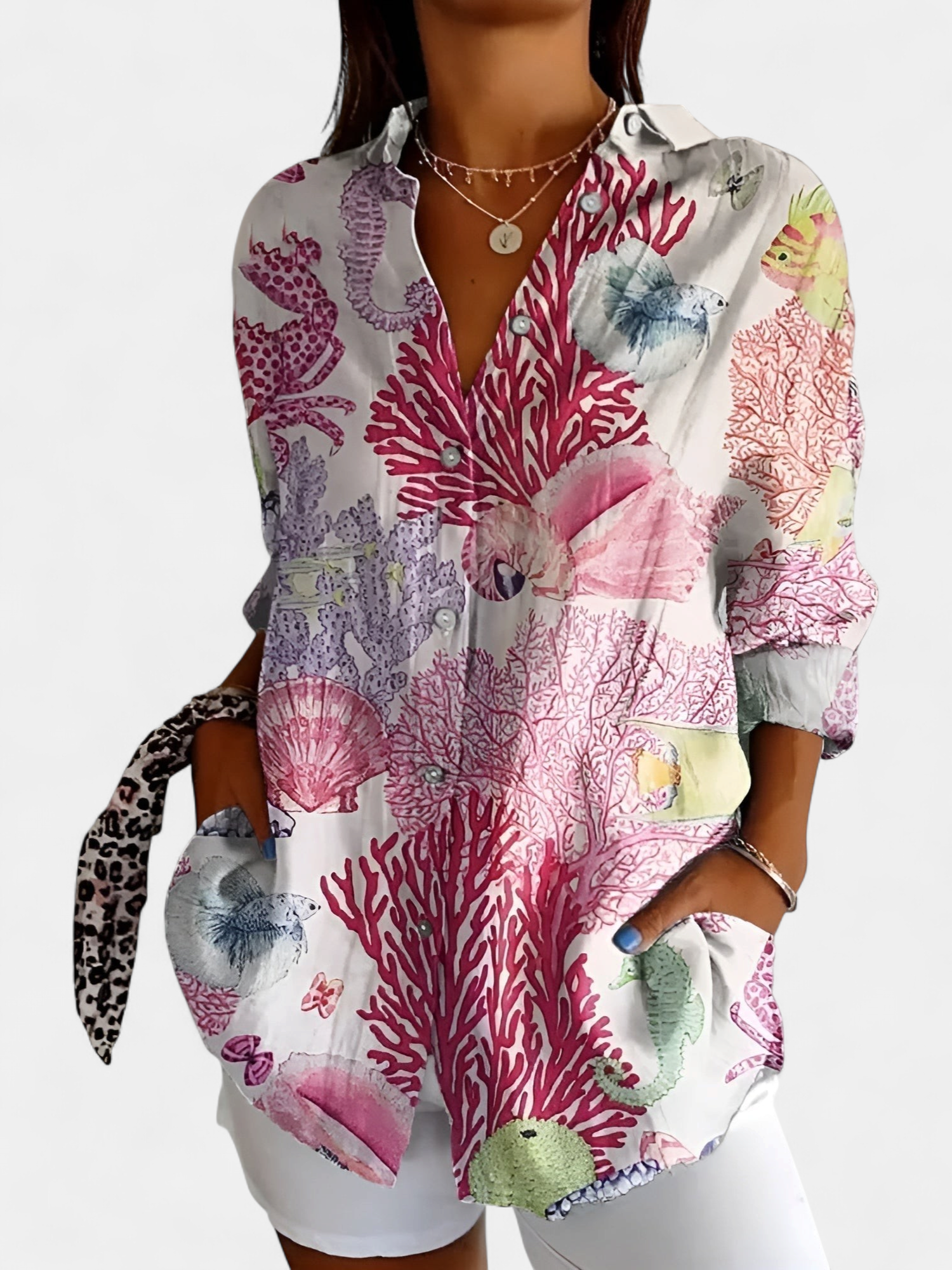 MELODIE | Elegant Floral Button Shirt
