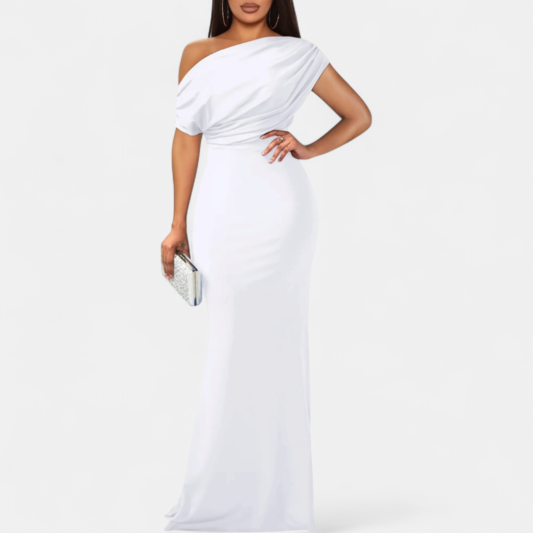 AUDREY™ – Off-Shoulder Fitted Formal Gown