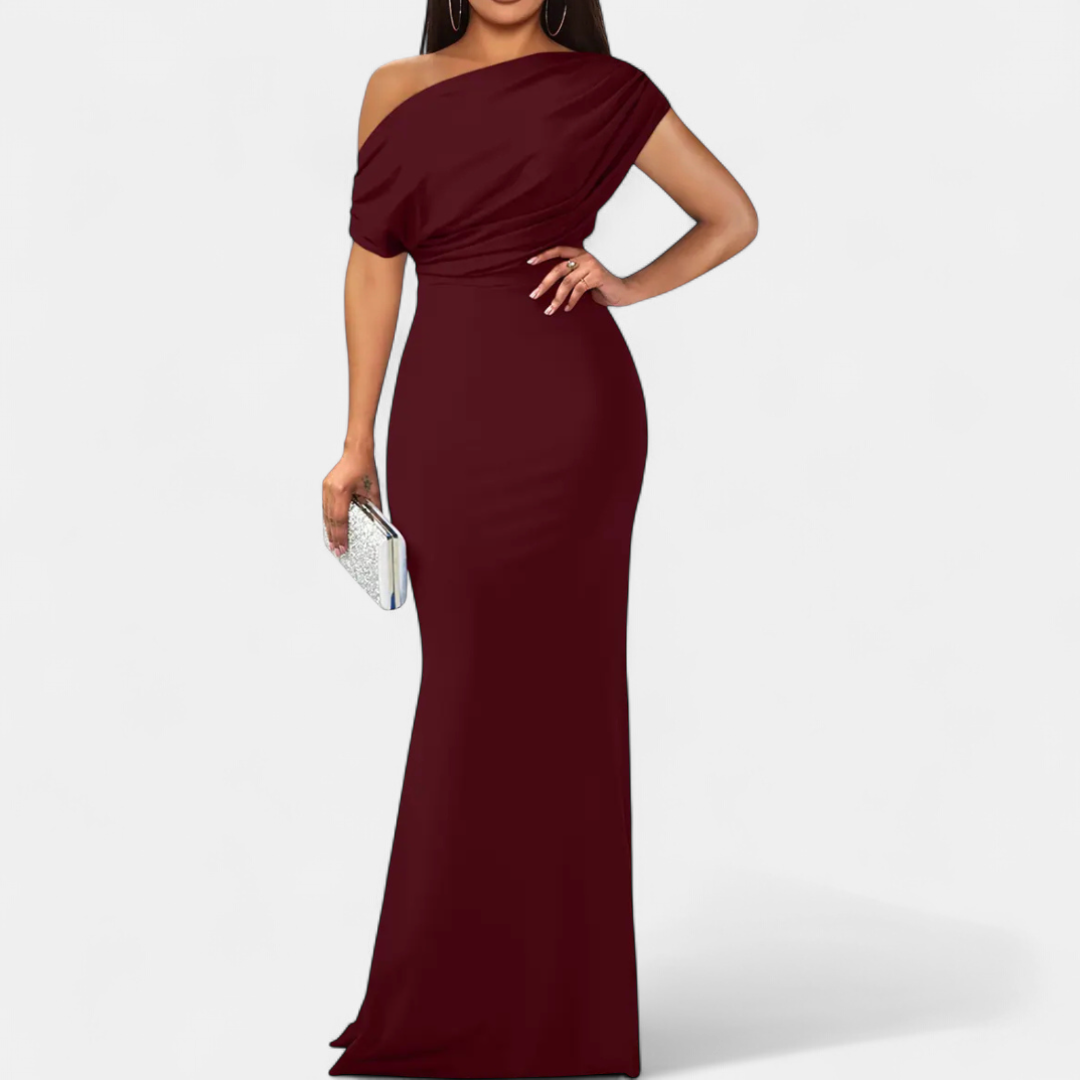 AUDREY™ – Off-Shoulder Fitted Formal Gown